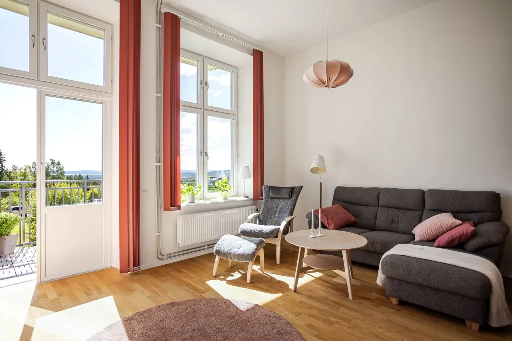 Séjour - Characterful Flat with Balcony in Falun