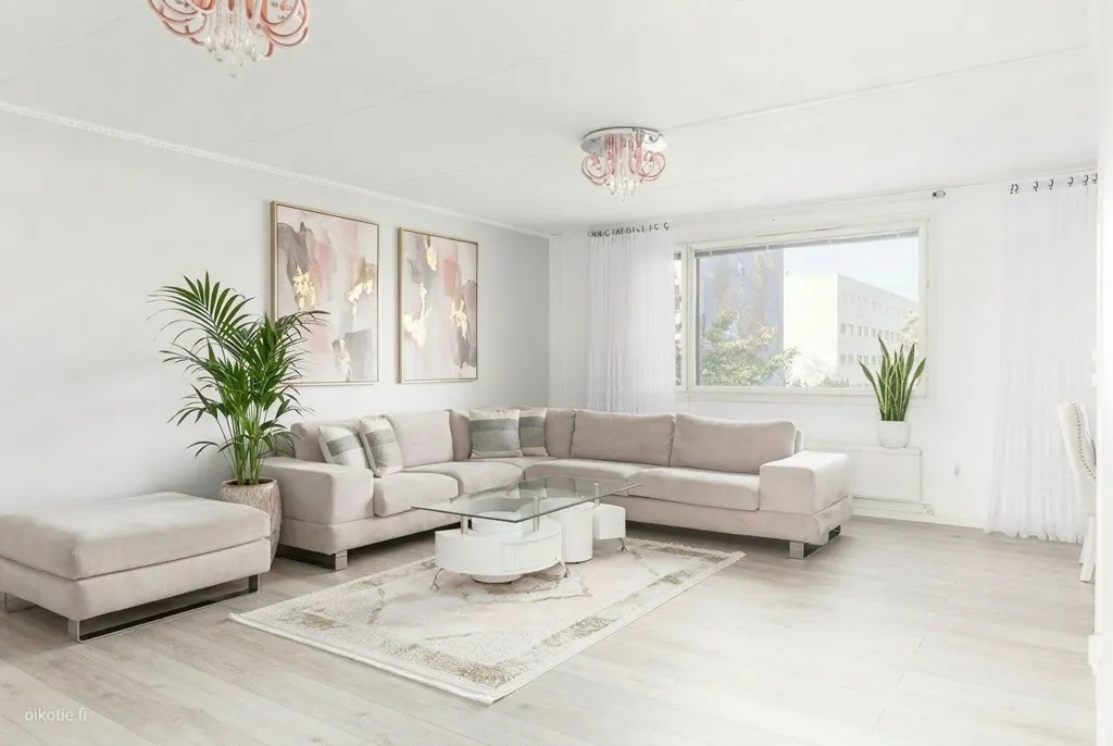 Séjour - Spacious Apartment with Garden in Kivenlahti, Espoo