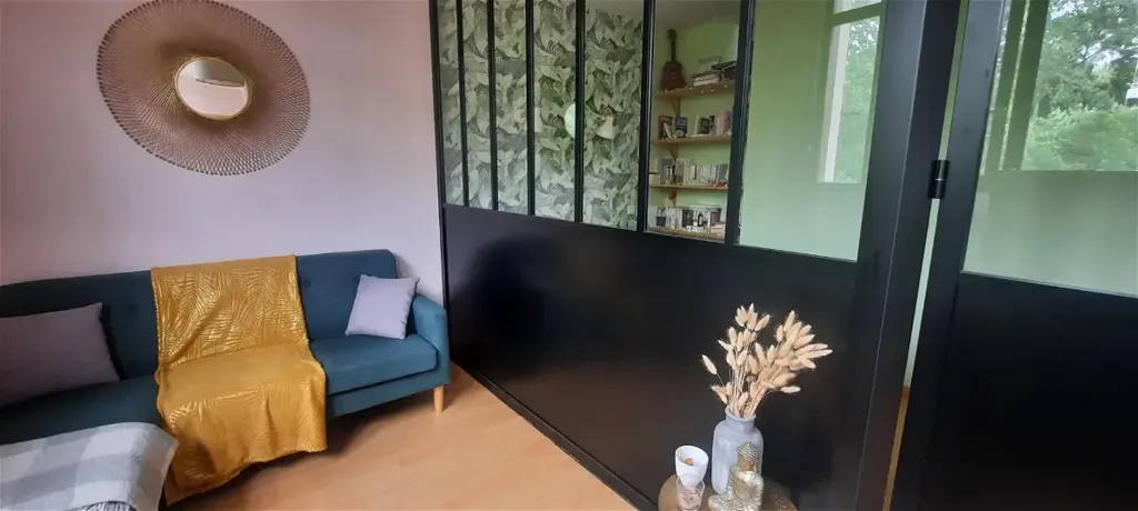 Living Room - Renovated 2-Bed Flat with Garden View in La Baule