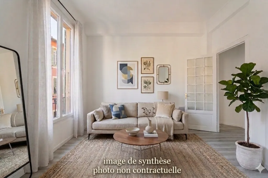 Séjour - Appartement 2 Pièces avec Vue sur Garibaldi à Nice