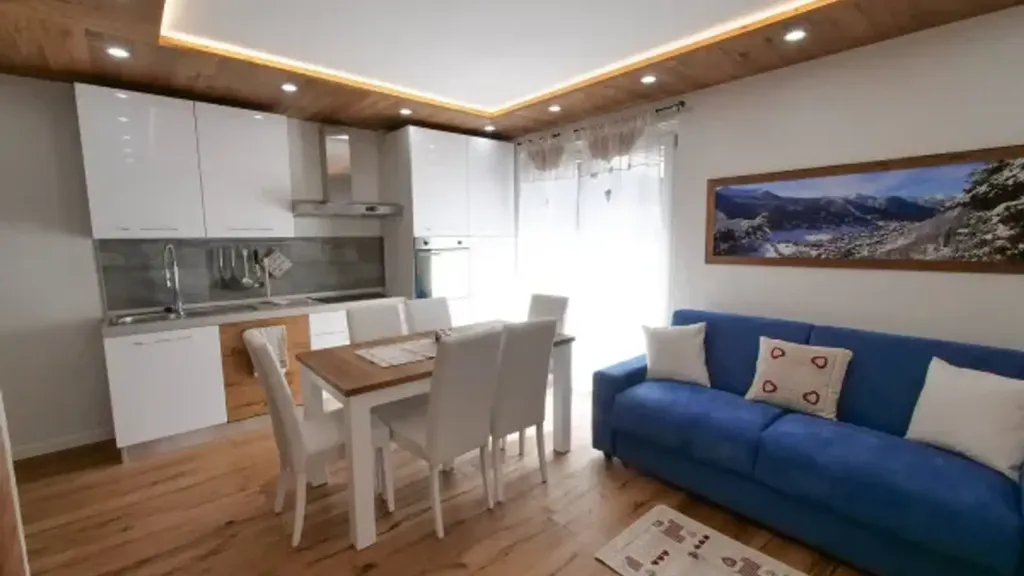 Séjour - Rustic-Style Flat with Balcony in Aprica