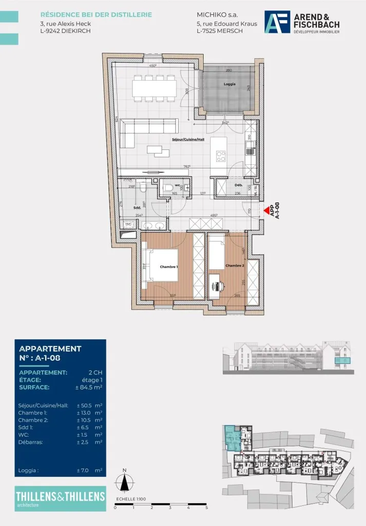 Plan - Appartement avec Loggia dans le Centre de Diekirch