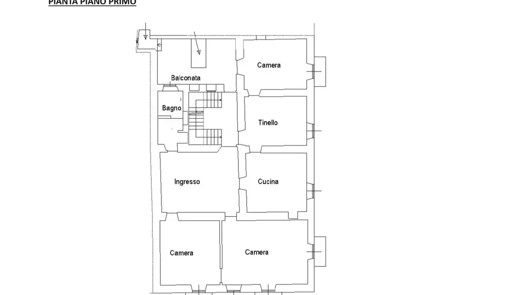 Plan - 5-Bedroom Apartment with Balcony in Cirié
