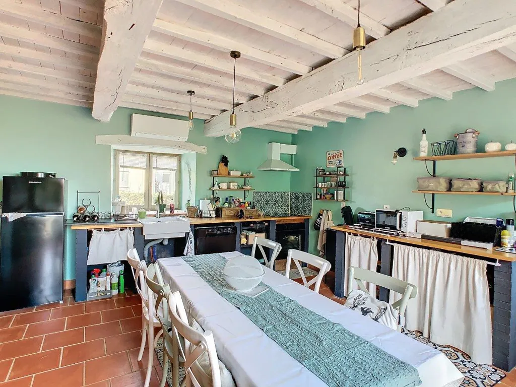 Kitchen - Rustic Stone House with Pyrenees View in Gers