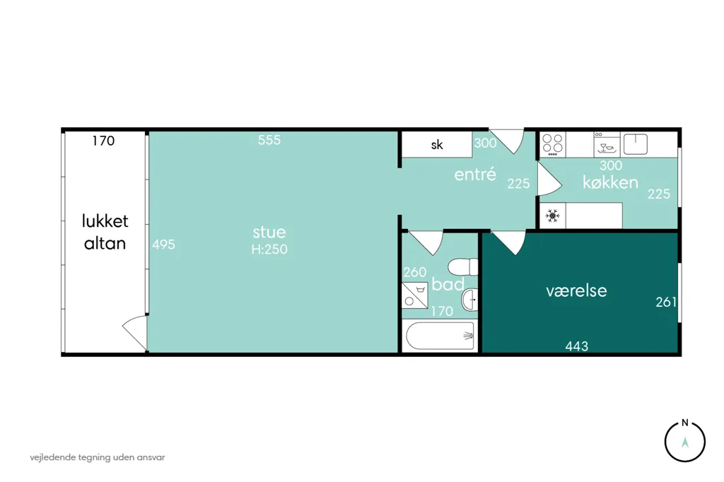 Planimetria - Apartment with Balcony in Roskilde