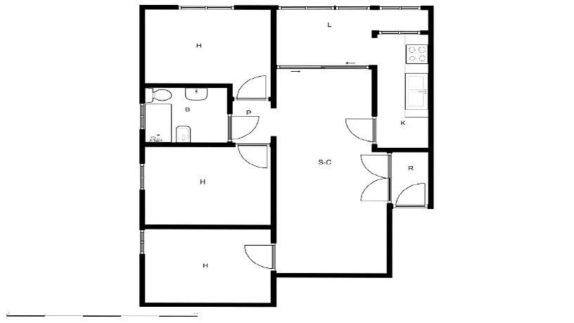 Plaan - Apartment with Balcony in Badalona Centre