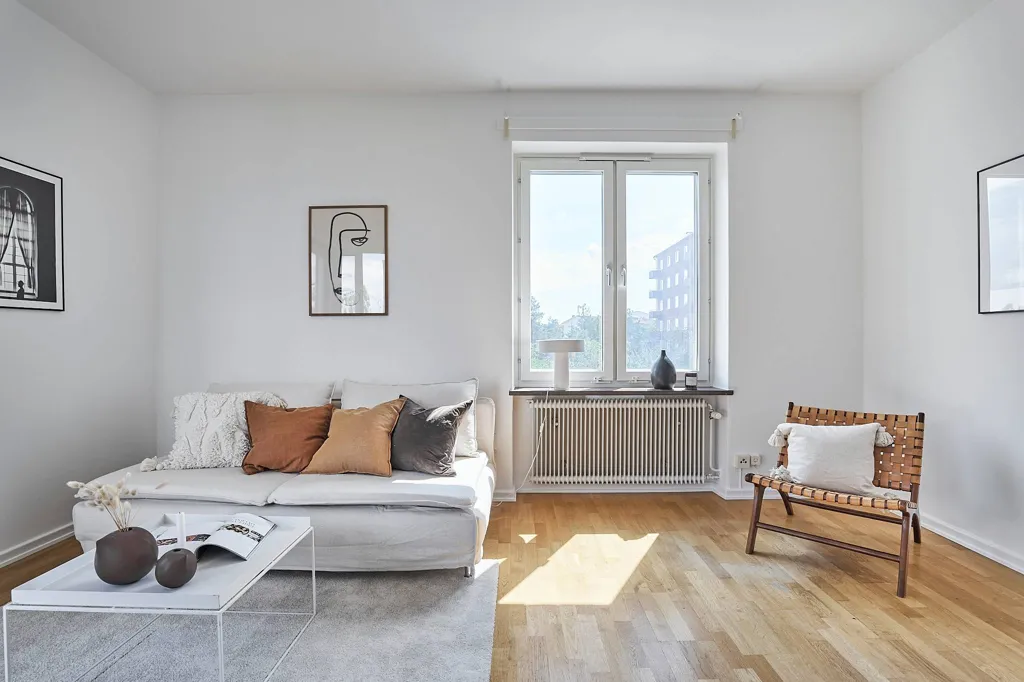Soggiorno - Funkis Flat with Balcony in Hägersten