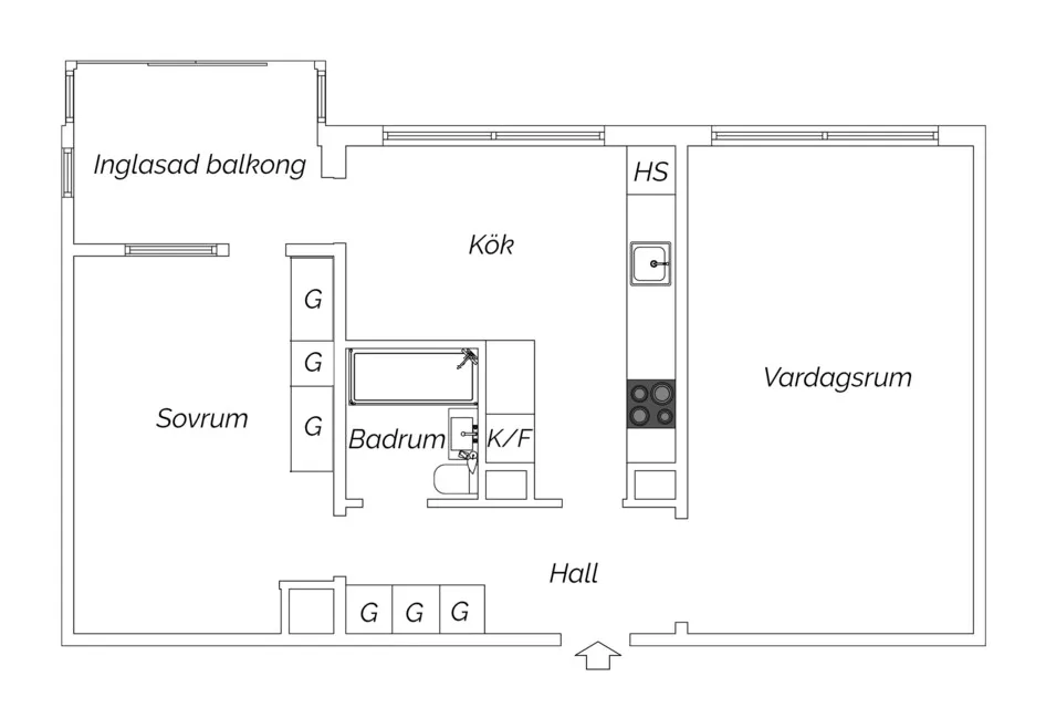 Plan - Apartment with South-East Balcony in Malmö
