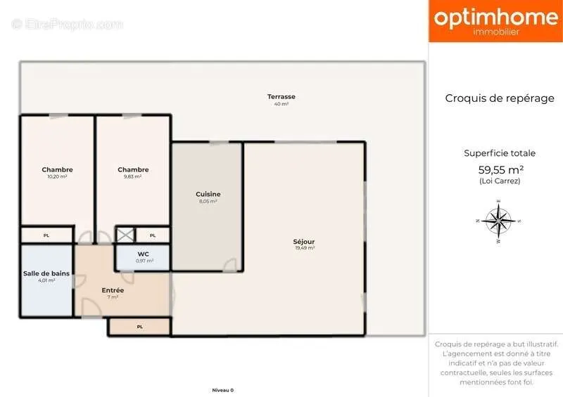 Plaan - 3-Bed Flat with Terrace in Carquefou Centre