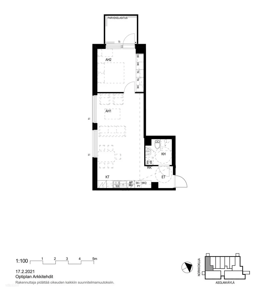 Plan - Modern Flat with Balcony in Koivukylä, Vantaa