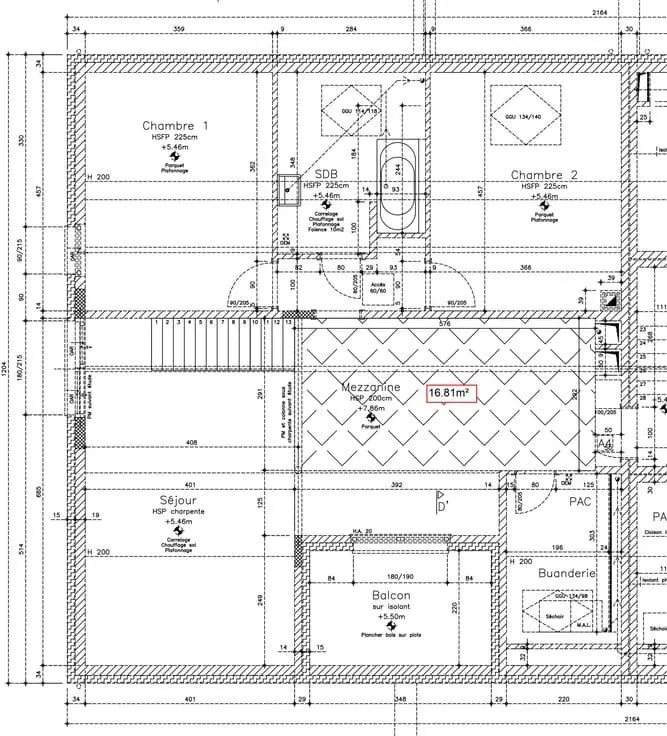Plan - Appartement Duplex au Calme avec Balcon Sud à Habay-la-Neuve