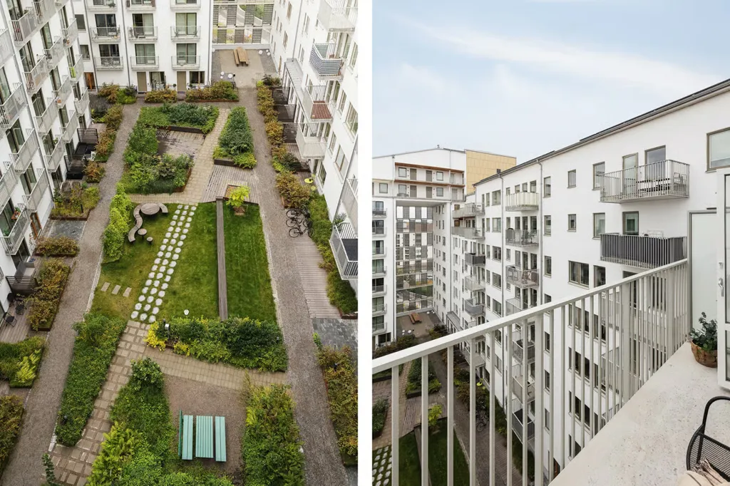 Vue aérienne - Apartment with Balcony and Garden View in Malmö