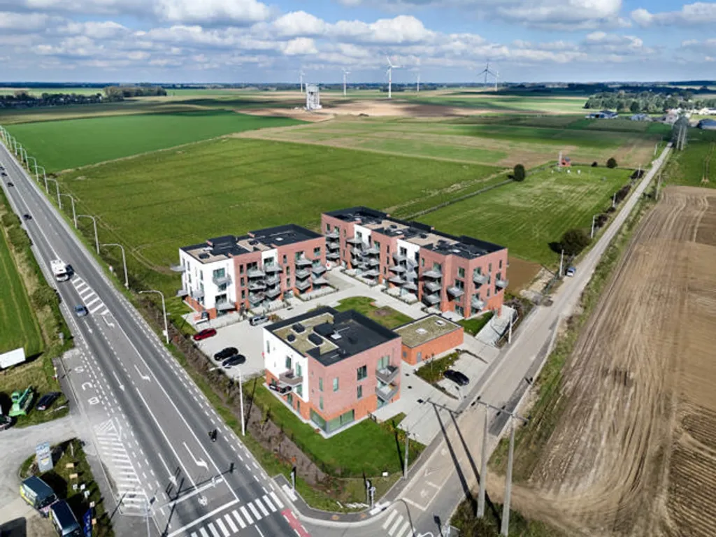 Vue aérienne - Appartements Neufs avec Vues sur les Champs à Gembloux