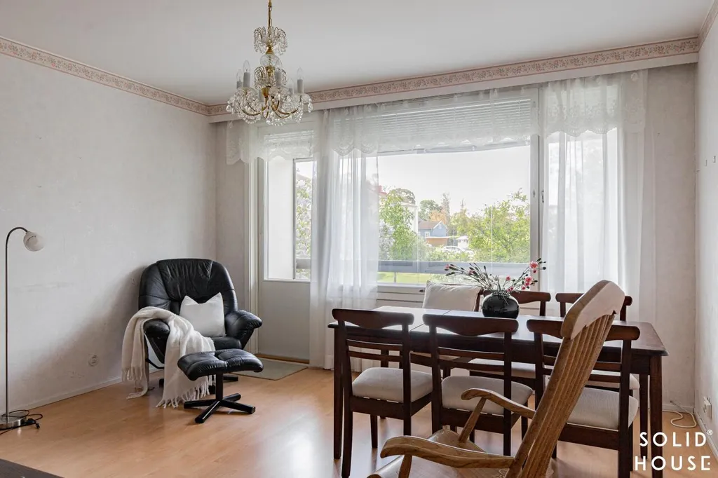 Dining Room - Spacious Apartment with Balcony in Laitila