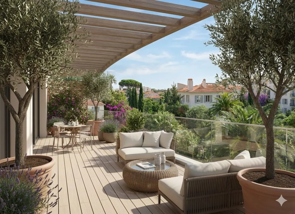 Terrace - South-Facing 4-Bed Flat near Fréjus Beach