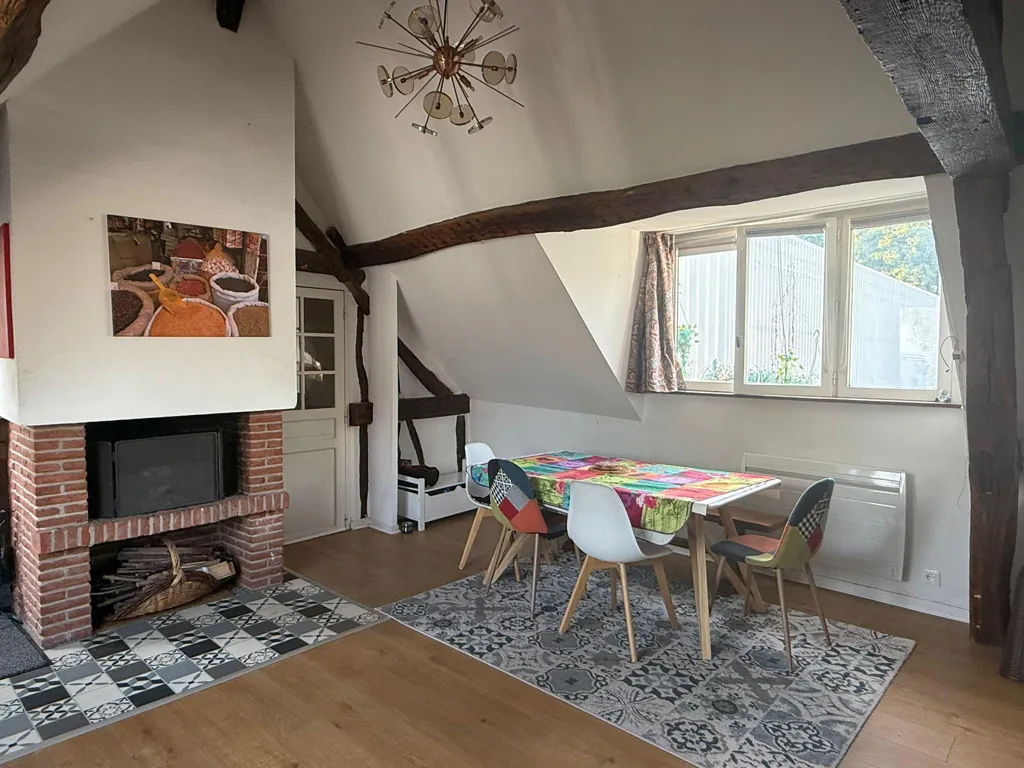 Salle à manger - Appartement Traversant avec Cheminée à Rouen