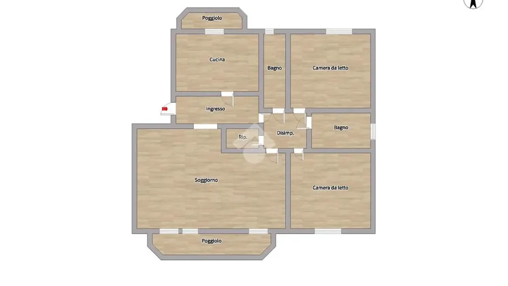 Plaan - 3-Bedroom Apartment with Balcony in Cadoneghe