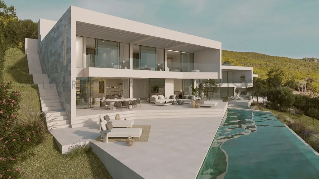 Piscine - Newly Built Villa with Ocean Views in Camp de Mar