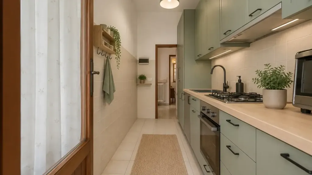 Cuisine - Quadrilocale with Balcony and Garage in Certaldo