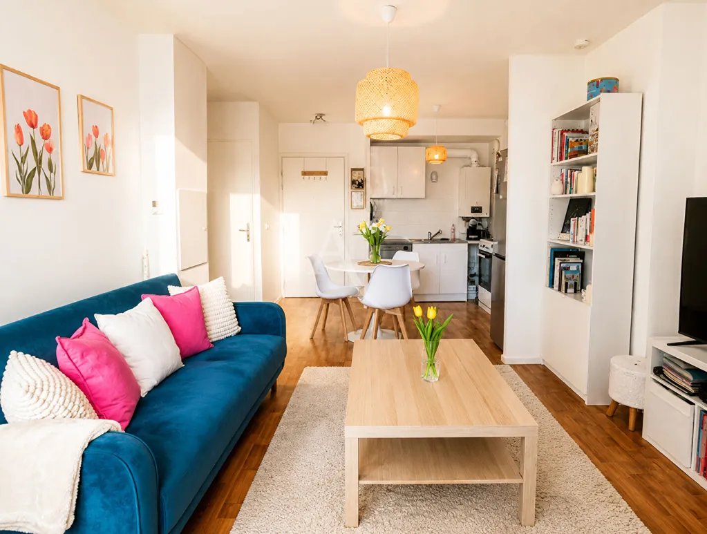 Soggiorno - Meubled 2-Bedroom Flat with Private Access in Serris Bourg