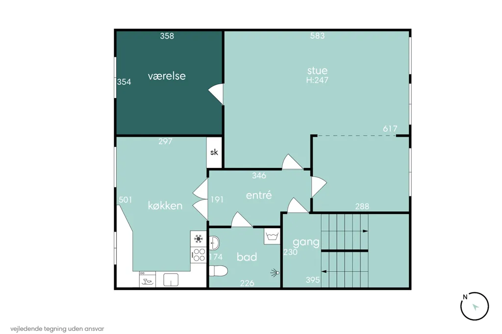 Planimetria - Villa Apartment with French Doors in Holte