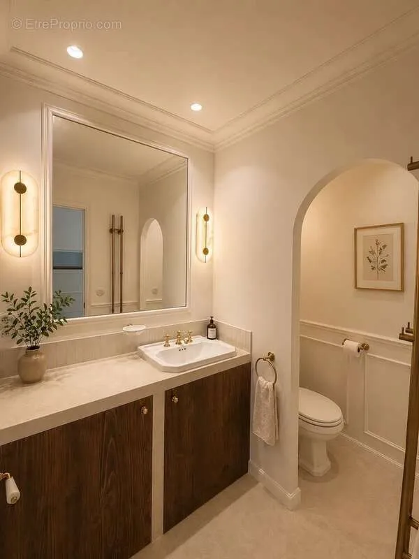 Salles de bain - Studio Rénové avec Terrasse au Carré d'Or