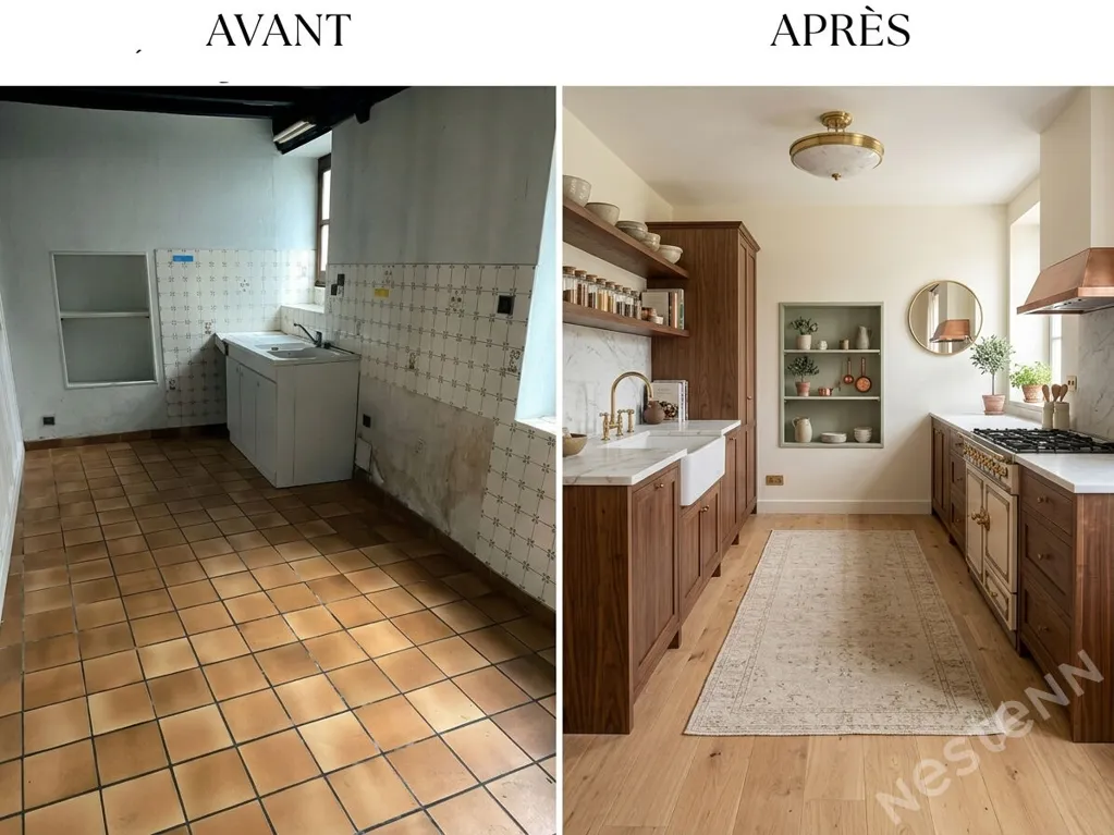 Cucina - Spacious Town House with Courtyard in Cuisery
