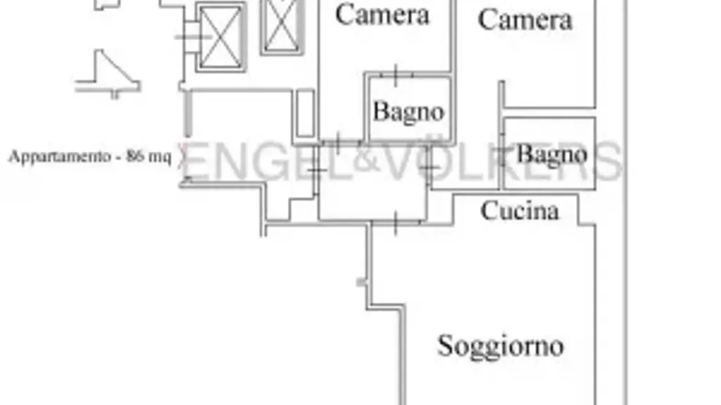 Plan - Renovated Triplex with Balcony in Milan