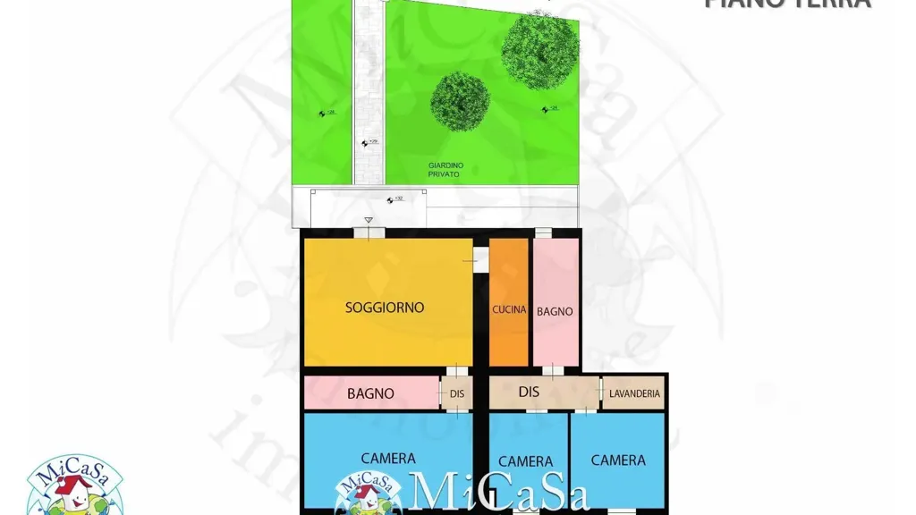 Plan - Ground Floor Apartment with Private Garden in Pisa