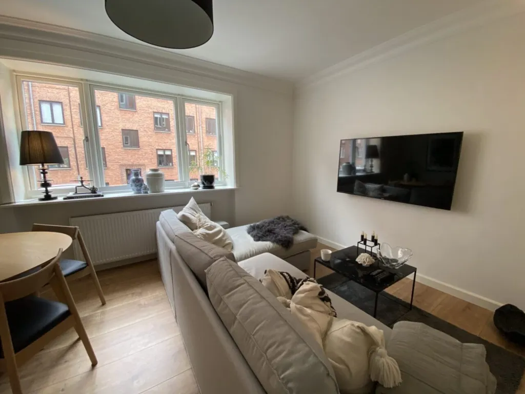 Séjour - Renovated 2-Bed Flat with Balcony in Vestbyen