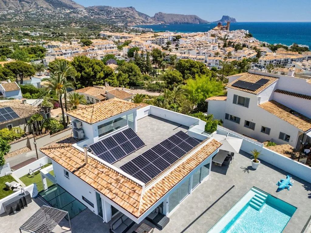 Vue aérienne - Contemporary Chalet with Pool in Altea Pueblo