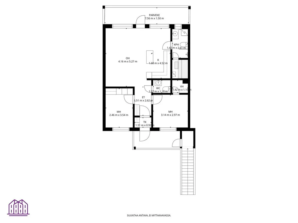Plan - Modernised Loft with Balcony in Kastelli