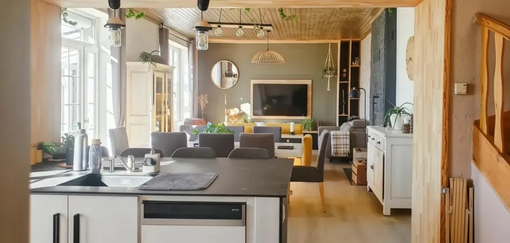 Köök - Renovated Passive House with Pool in Montregard