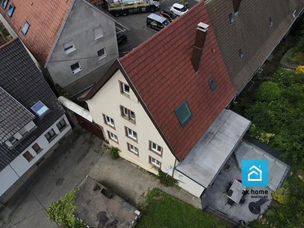 Vue aérienne - Maison de Charme avec Piscine à Wiwersheim