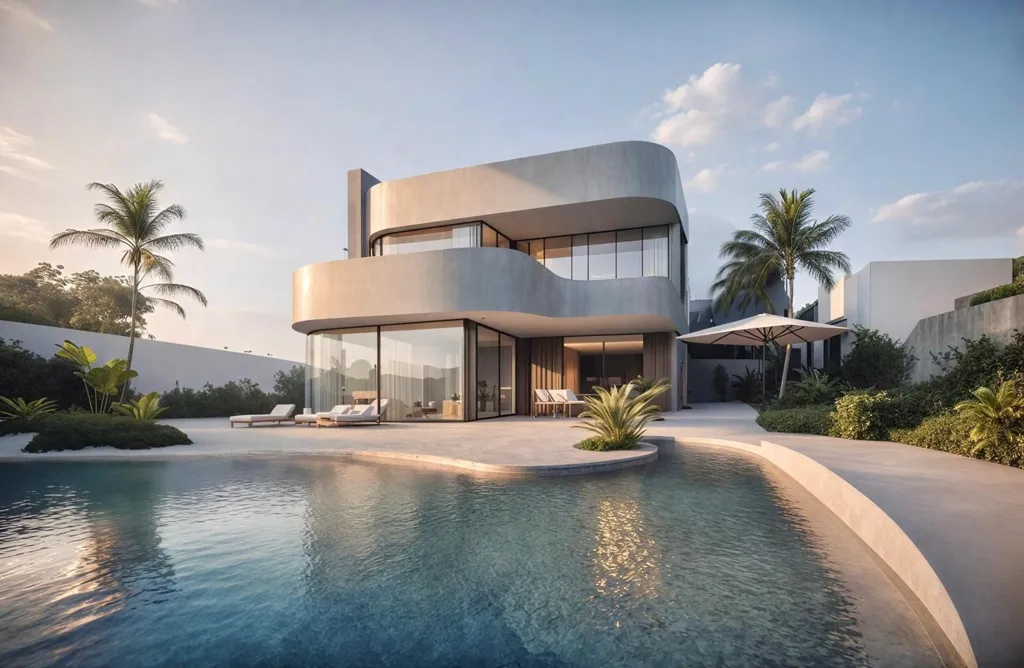 Piscina - Architectural Villa with Private Pool in Roldán