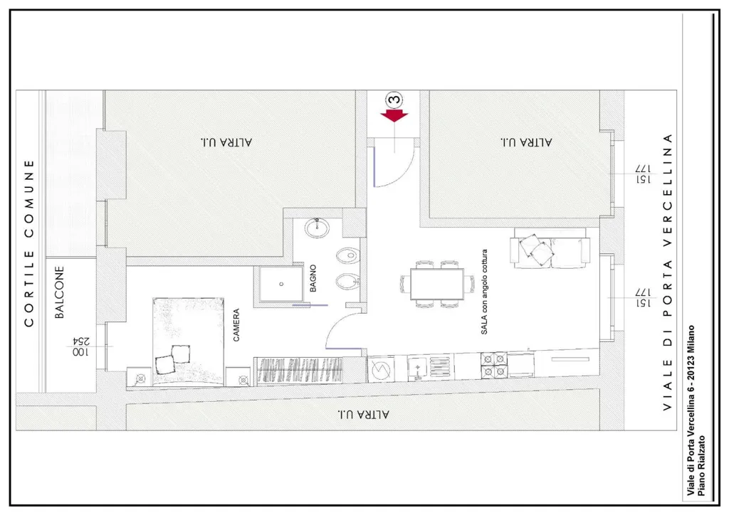 Plan - Luxury Flat with Balcony in Milan