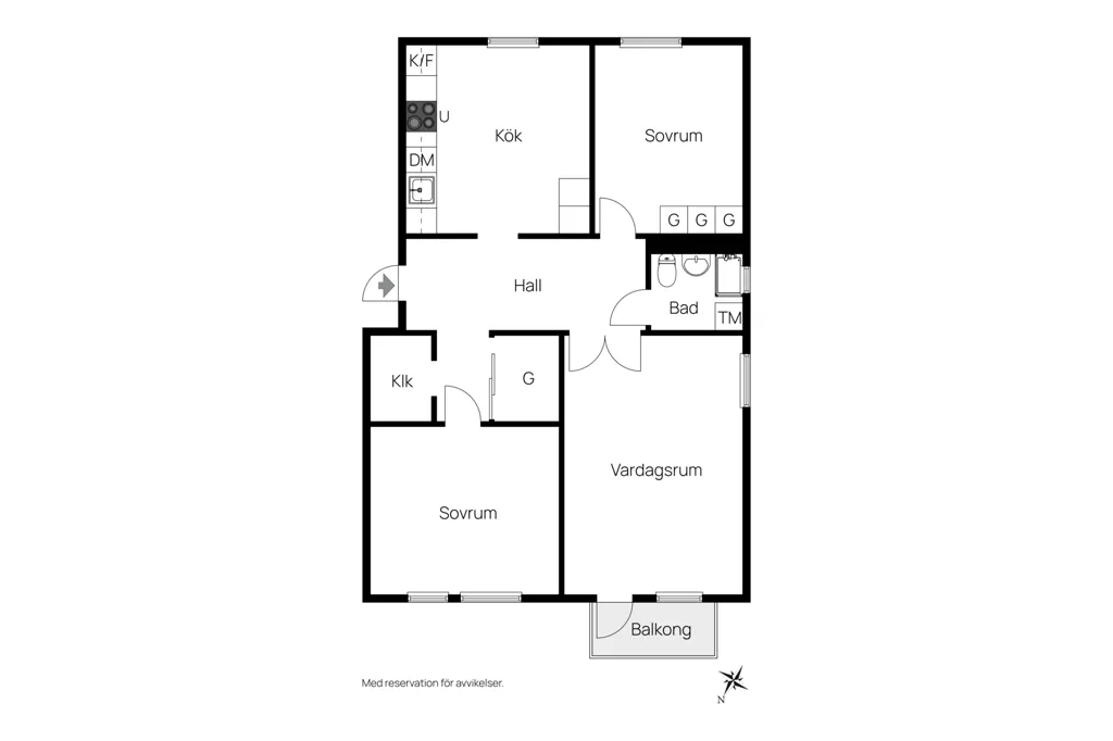 Planimetria - Apartment with Balcony in Borås