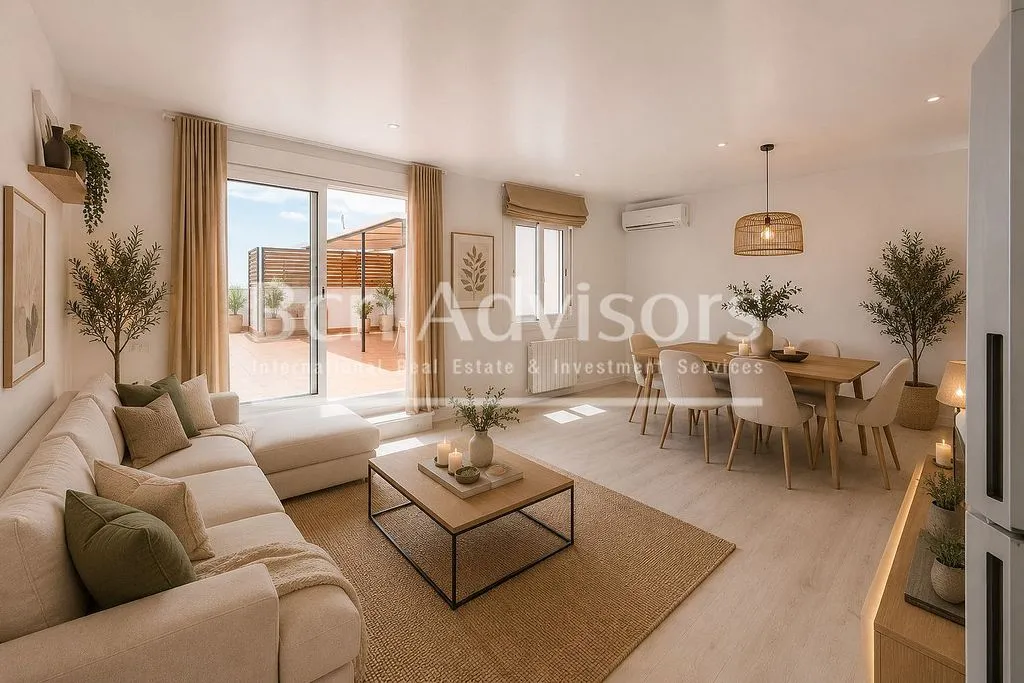 Living Room - Penthouse with Terraces in La Bonanova