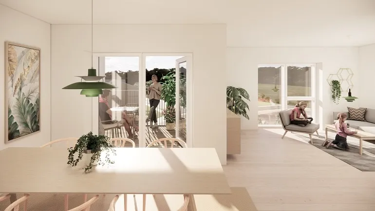 Modern 2-Bedroom Flat with Balcony in Årslev