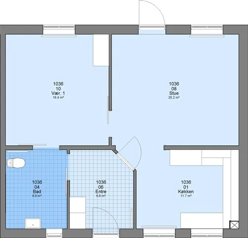Plaan - Two-Bedroom Apartment with Balcony in Them