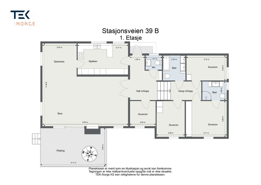 Planimetria - Detached House with Garden in Blommenholm