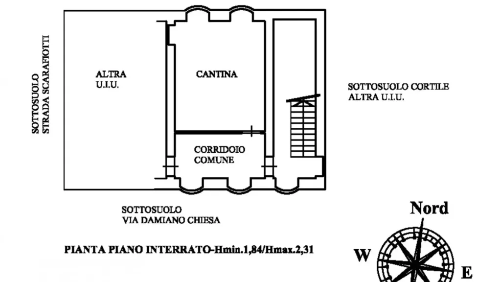 Floor Plan - Quadrilocale with Private Courtyard in Regio Parco, Turin