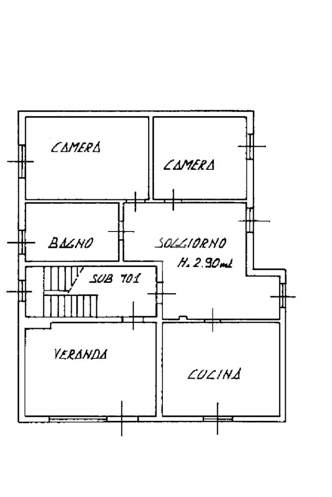 Plaan - Ground Floor Apartment with Veranda in Ghisalba