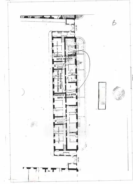 Plan - Bilocale with Garden in Historic Building, Testaccio, Rome