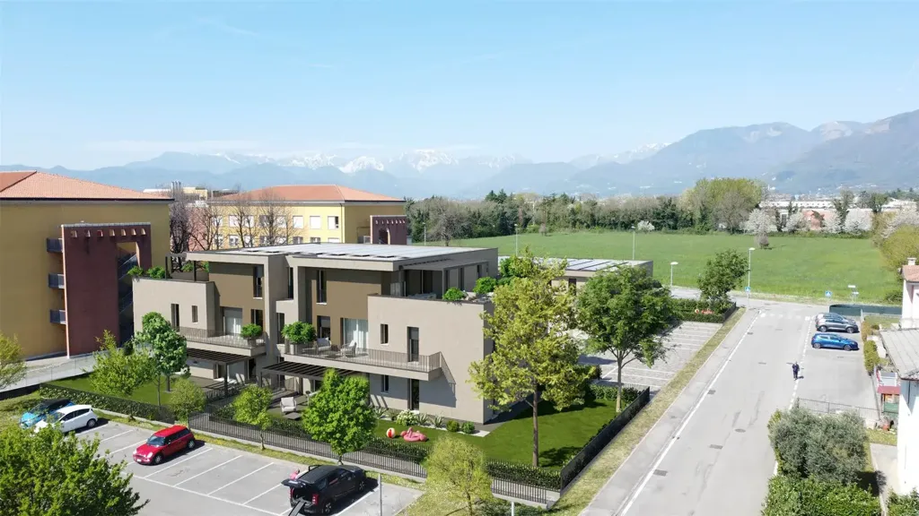 Õhuvaade - Attico with 80m² Terrace in Thiene