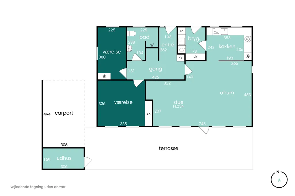 Plaan - Co-op Flat with South-Facing Terrace in Gjellerup