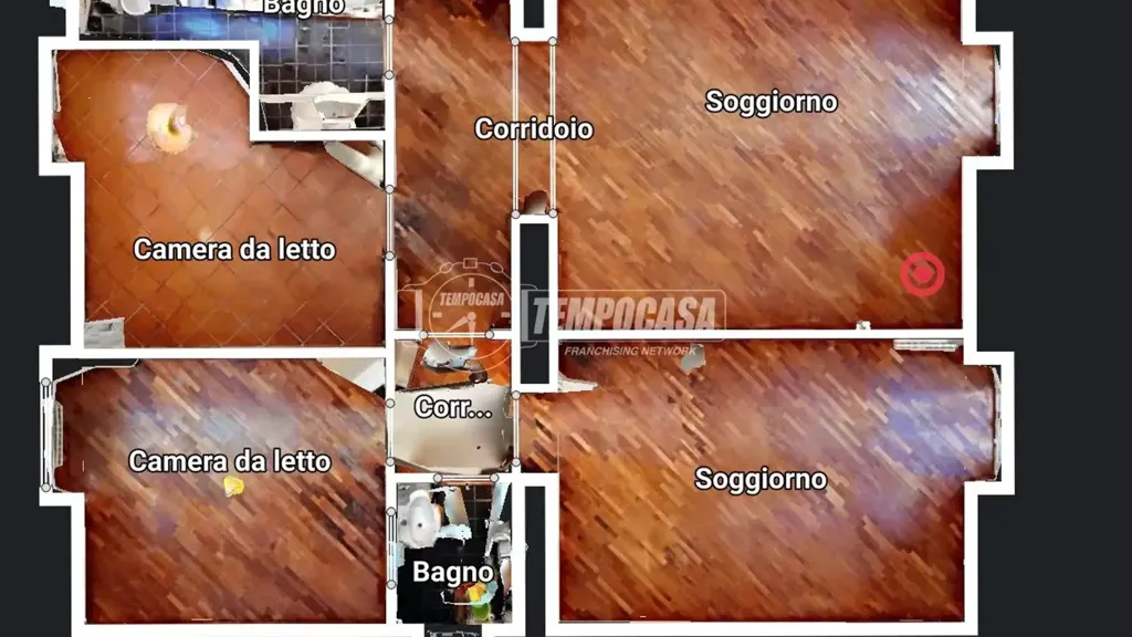 Plan - Three-Bedroom Apartment in Historic Building, Milan