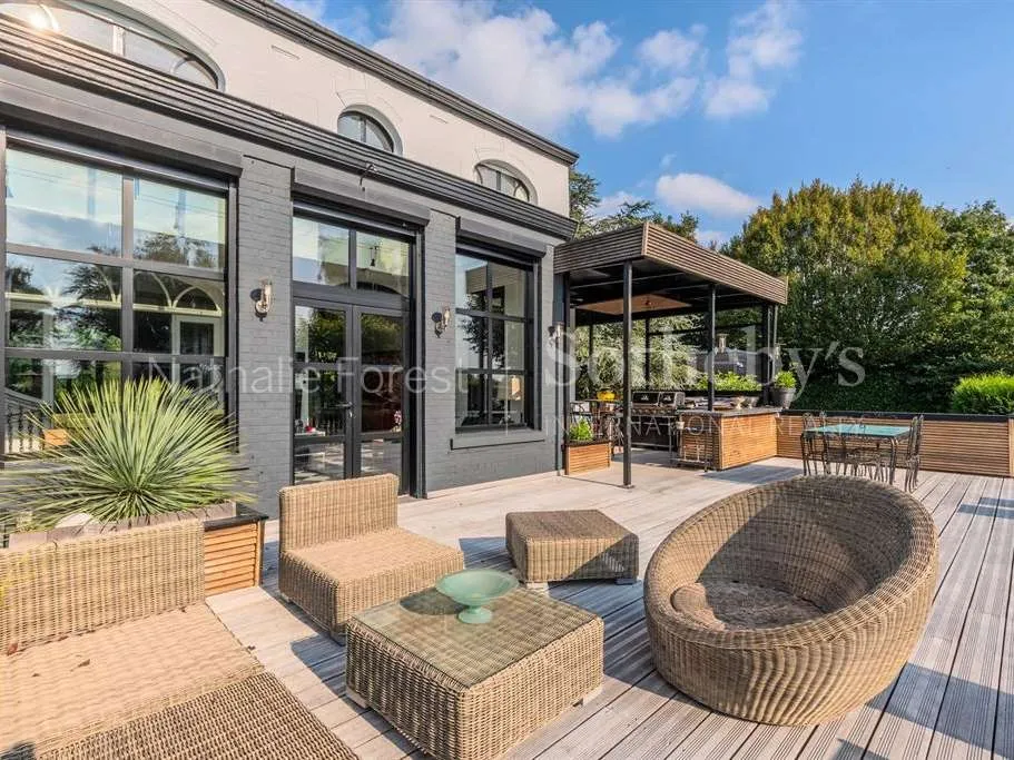 Terrasse - Manoir avec Piscine à Deûlémont