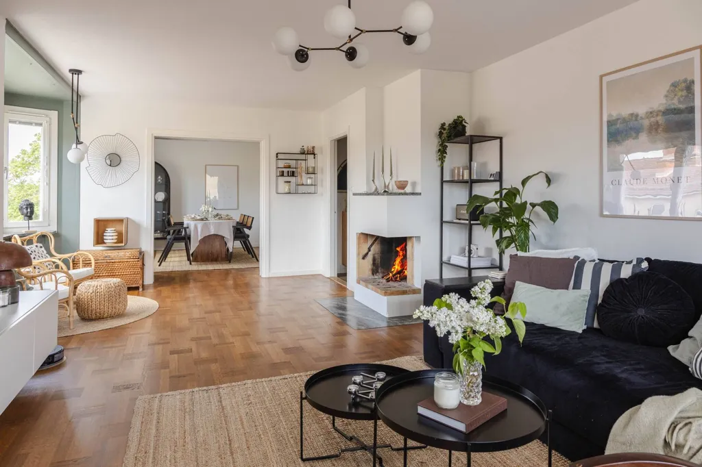 Living Room - Gable Flat with South-Facing Balcony in Västerås