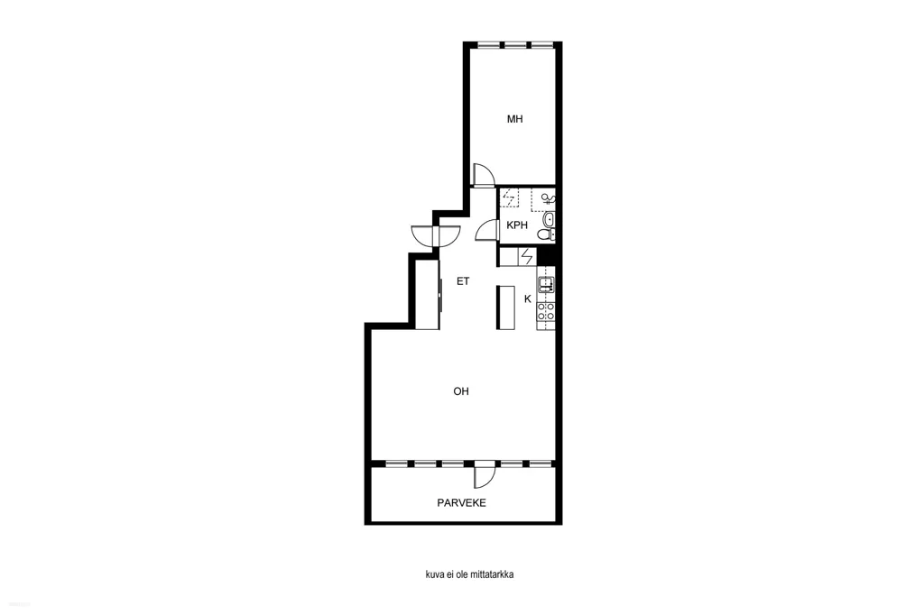 Planimetria - Modern Flat with Balcony in Vaasa